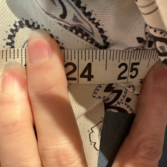 Vintage Saddlebred 100% Silk Men's Short Sleeve Button Up Paisley Cream Charcoal - Picture 4 of 6